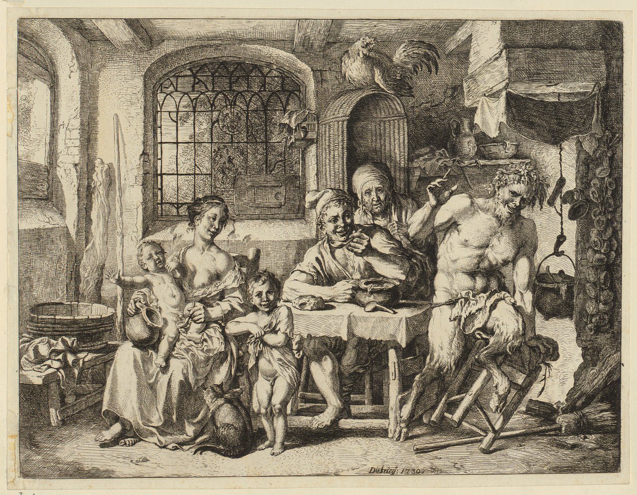 Szatír a parasztnál alkotó: Christian Wilhelm Ernst Dietrich