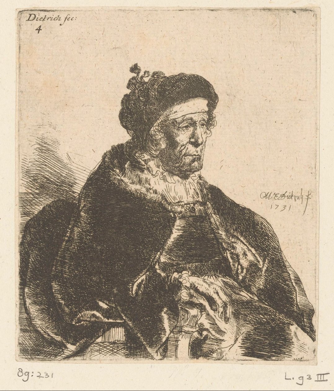 Ülő öregasszony alkotó: Christian Wilhelm Ernst Dietrich