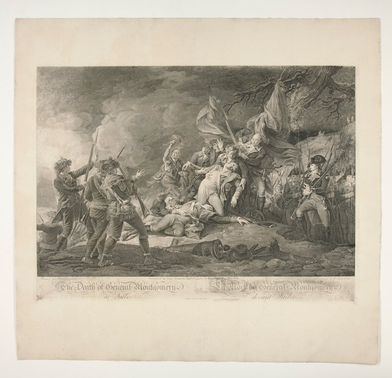 Montgomery tábornok halála Quebecben (La Mort du General Montgomery devant Quebec) alkotó: Christian Wilhelm Ketterlinus