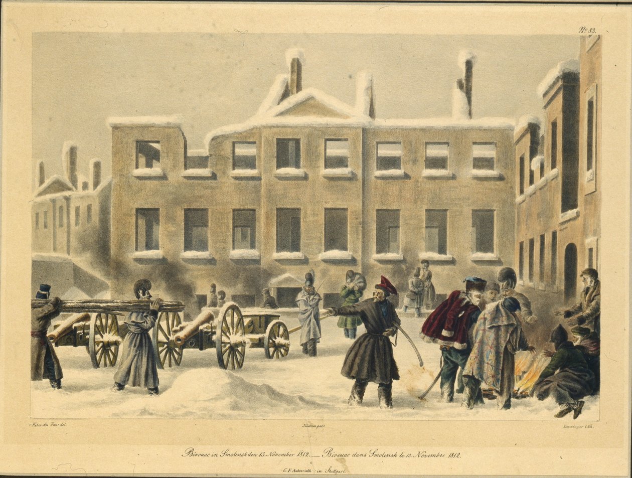 Bivak Szmolenszkben, 1820-as évek 1812. november 13-án alkotó: Christian Wilhelm von Faber du Faur