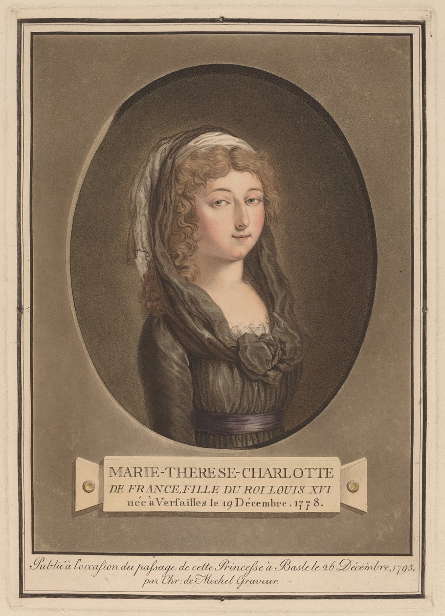 Marie-Thérèse-Charlotte, Angoulême hercegnője alkotó: Christian von Mechel after Antoine François Sergent