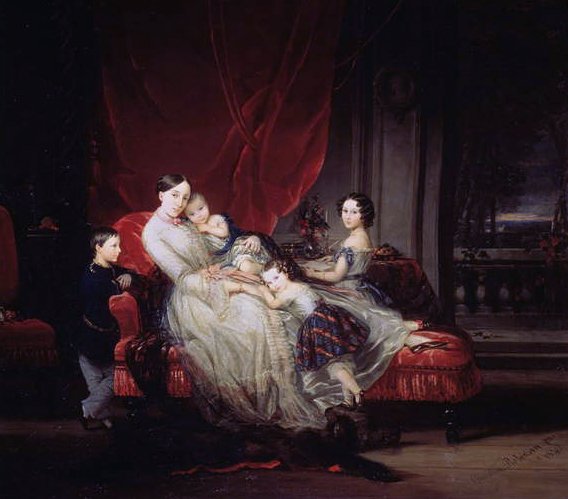 Mária Nyikolajevna nagyhercegnő portréja gyermekeivel, 1849 alkotó: Christina Robertson