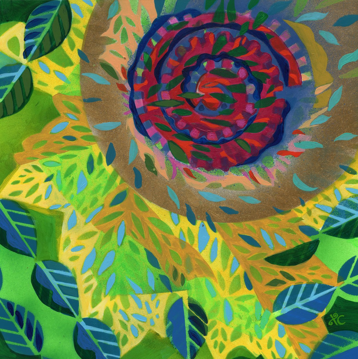 Meditáció 11, c. 2017 (akril, tábla) alkotó: Christina Saj