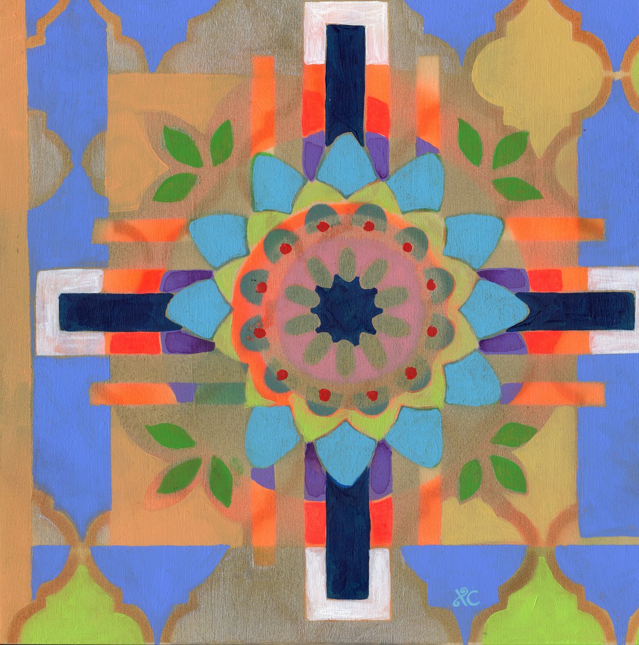 Meditáció 25, 2017 körüli akril, tábla alkotó: Christina Saj
