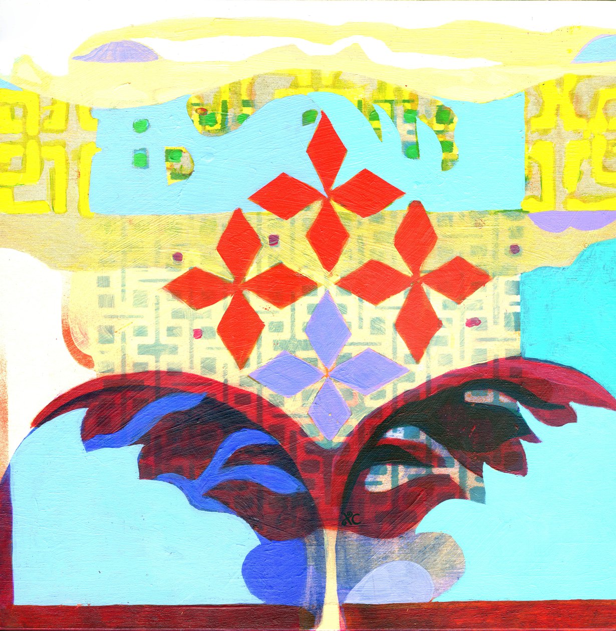 Meditáció 6, 2017 körül (akril, tábla) alkotó: Christina Saj