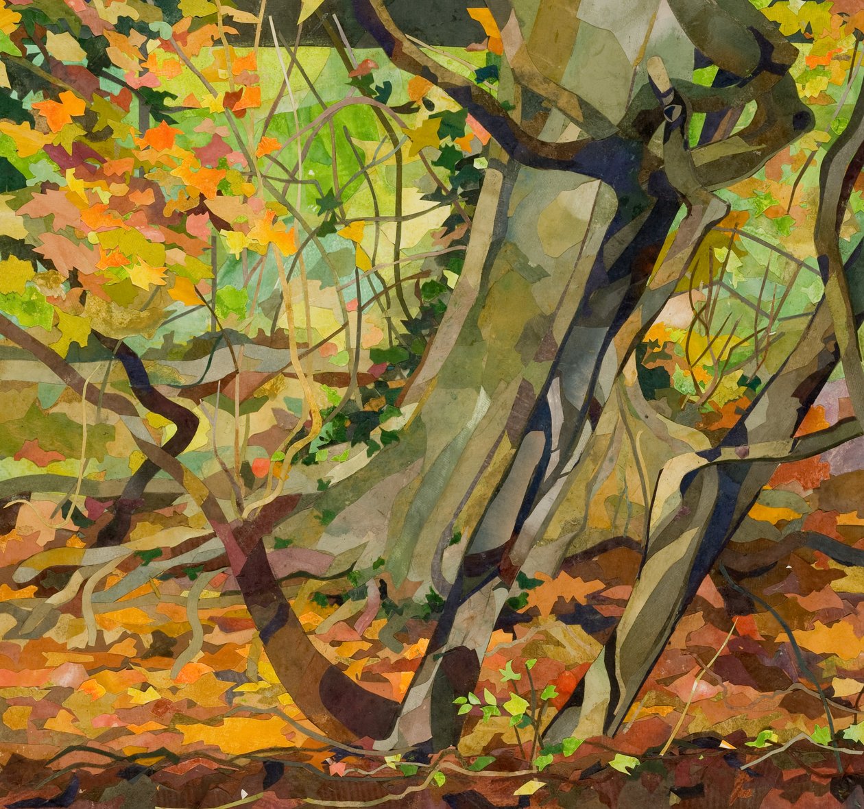 Angelas árok, 2019 (akvarell festett papírkollázs) alkotó: Christine McKechnie