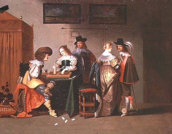 Backgammon játékosok, 17. század alkotó: Christoffel Jacobsz van der Lamen