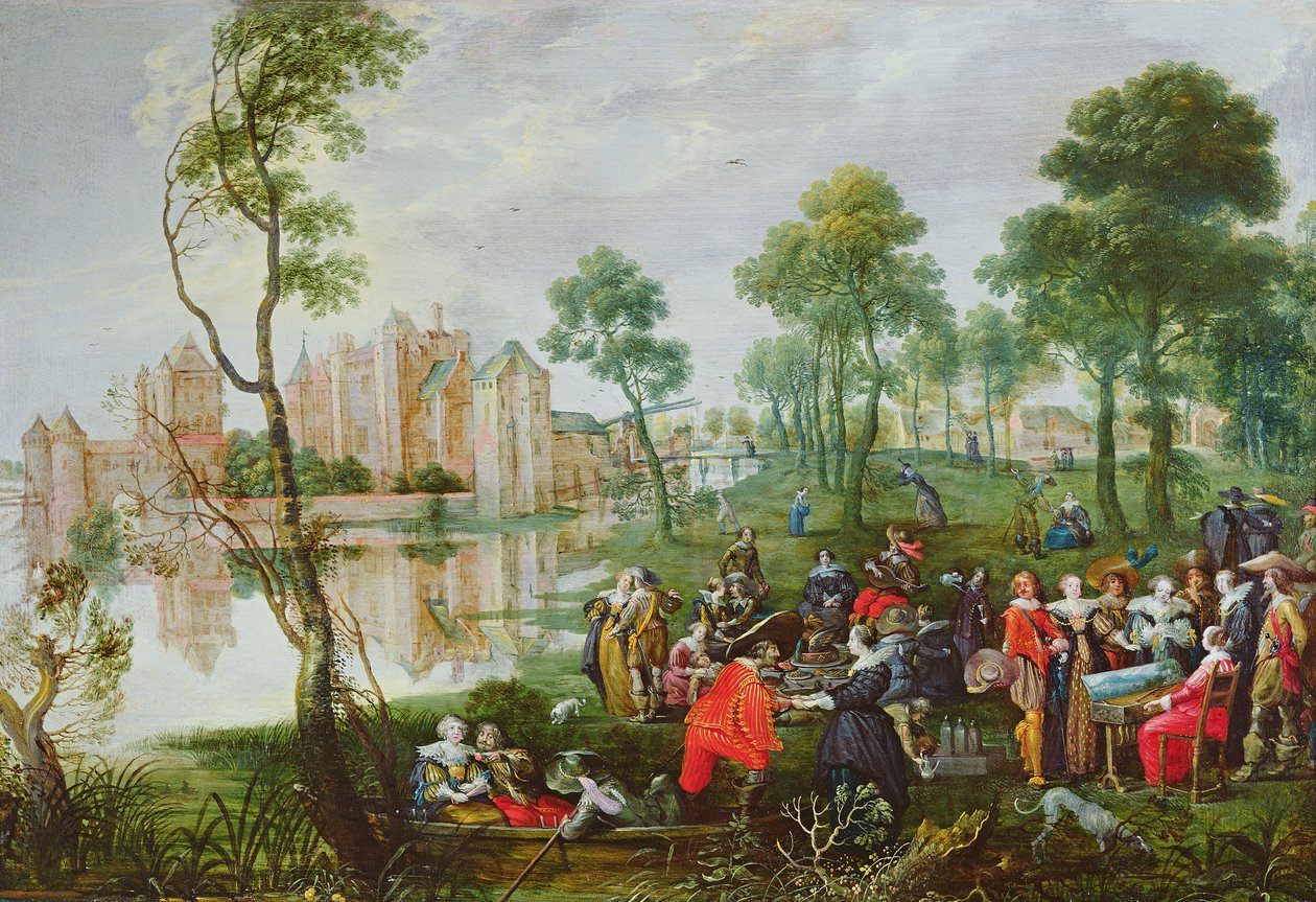 Piknik egy parkban alkotó: Christoffel Jacobsz van der Lamen