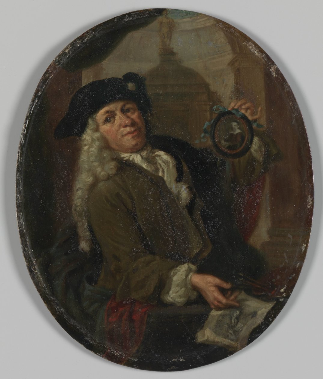 Arnoud van Halen (1673-1732) portréja. Festő, nyomdász, költő és gyűjtő Amszterdamban alkotó: Christoffel Lubienitzki (copy after)