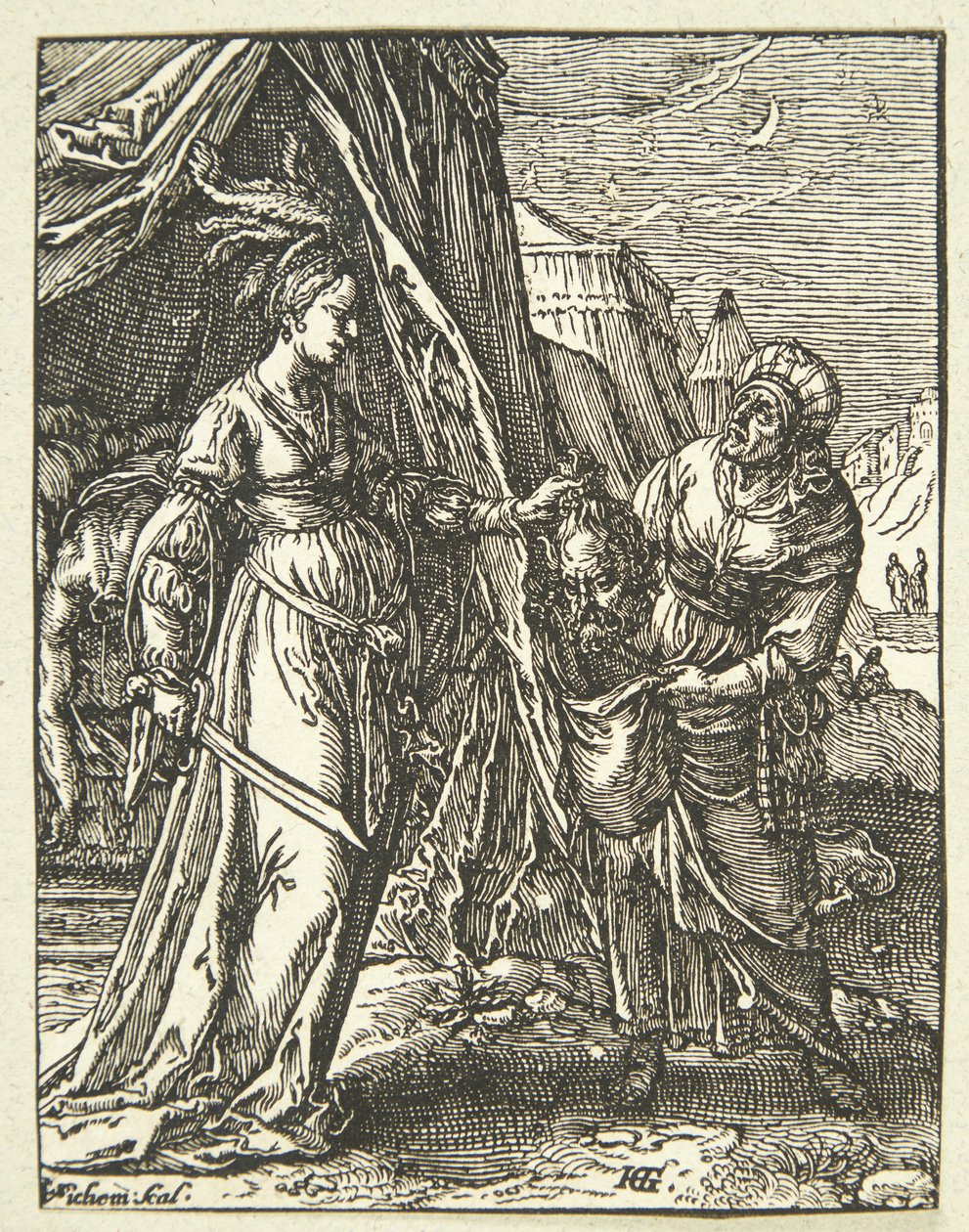 Judit Holofernész fejével alkotó: Christoffel van
