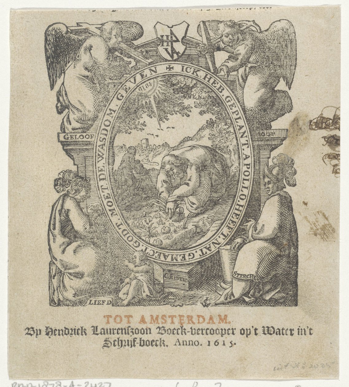 Címmatrica egy termést ültető férfival alkotó: Christoffel van Sichem (II) (possibly)