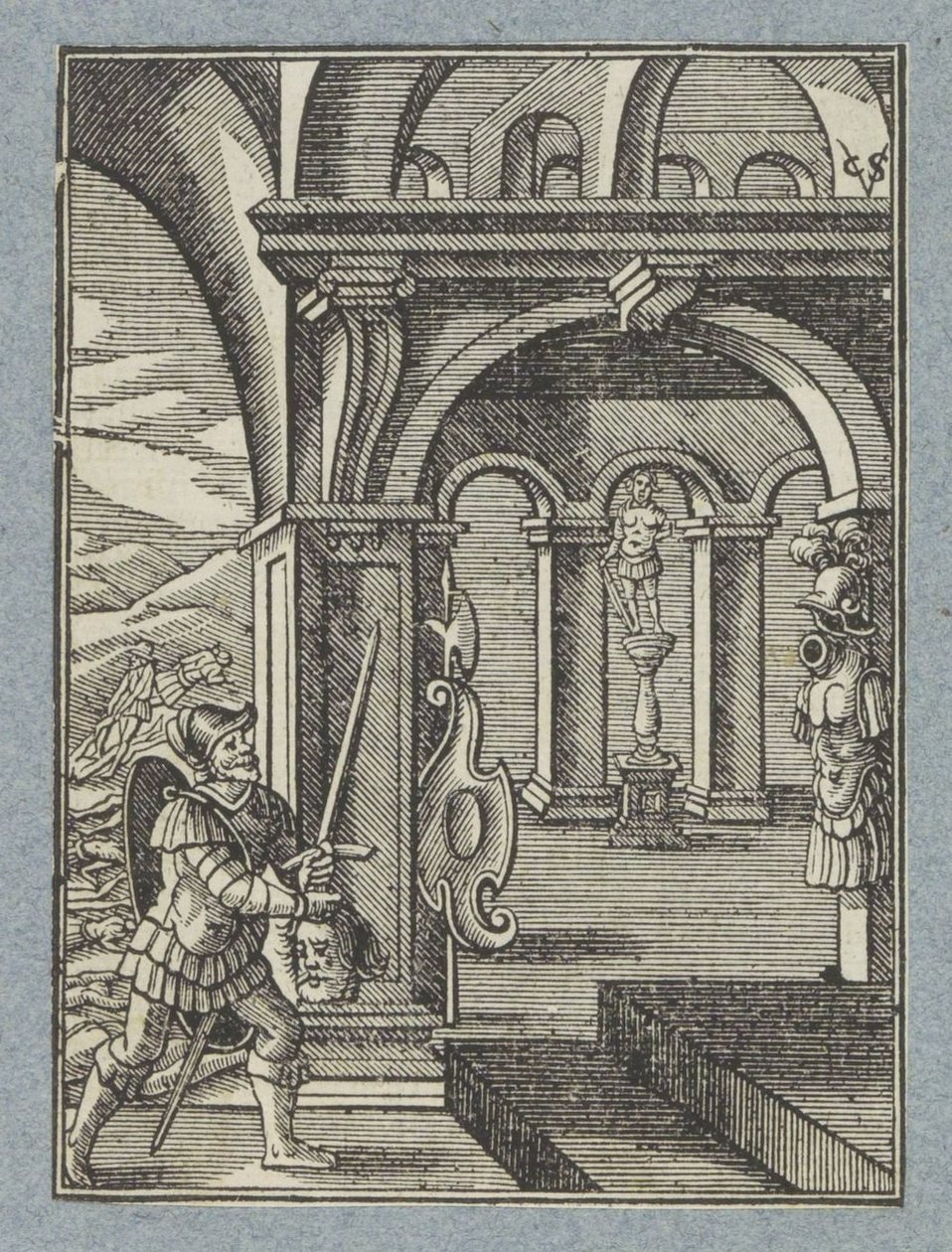 Saul fejét beviszik a filiszteusok templomába alkotó: Christoffel van Sichem (II)