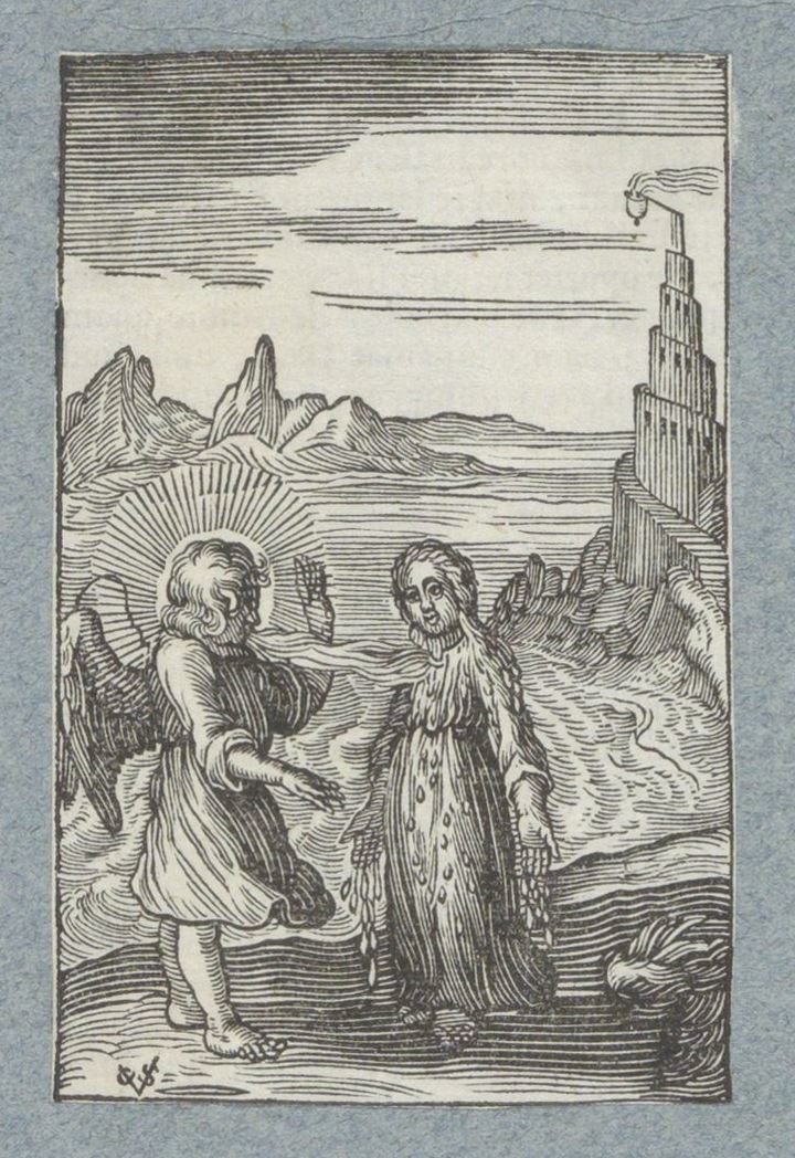 A gyermek megolvad az angyal forró lehelete alatt Pia Desideria (sorozat címe) alkotó: Christoffel van Sichem (II)