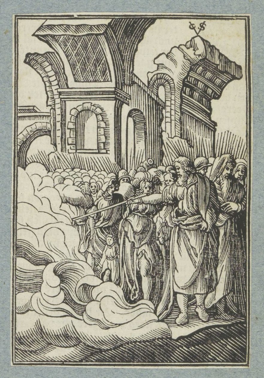 Mózes a vizet hasítja botjával alkotó: Christoffel van Sichem (II)