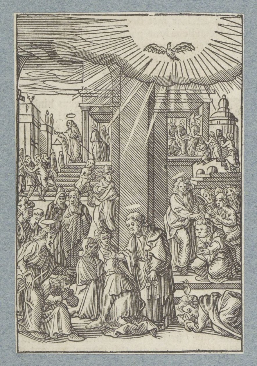 Péter, János és Fülöp áldja a hívőket Szamáriában alkotó: Christoffel van Sichem (II)
