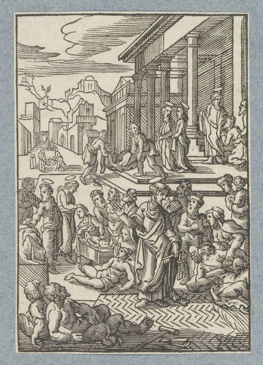 Péter a betegeket gyógyítja árnyékával alkotó: Christoffel van Sichem (II)