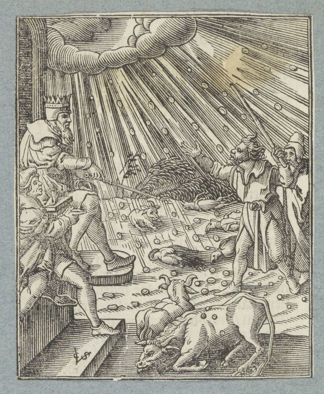 Szarvasmarha pestis pestis vagy jégeső és zivatar pestis alkotó: Christoffel van Sichem (II)