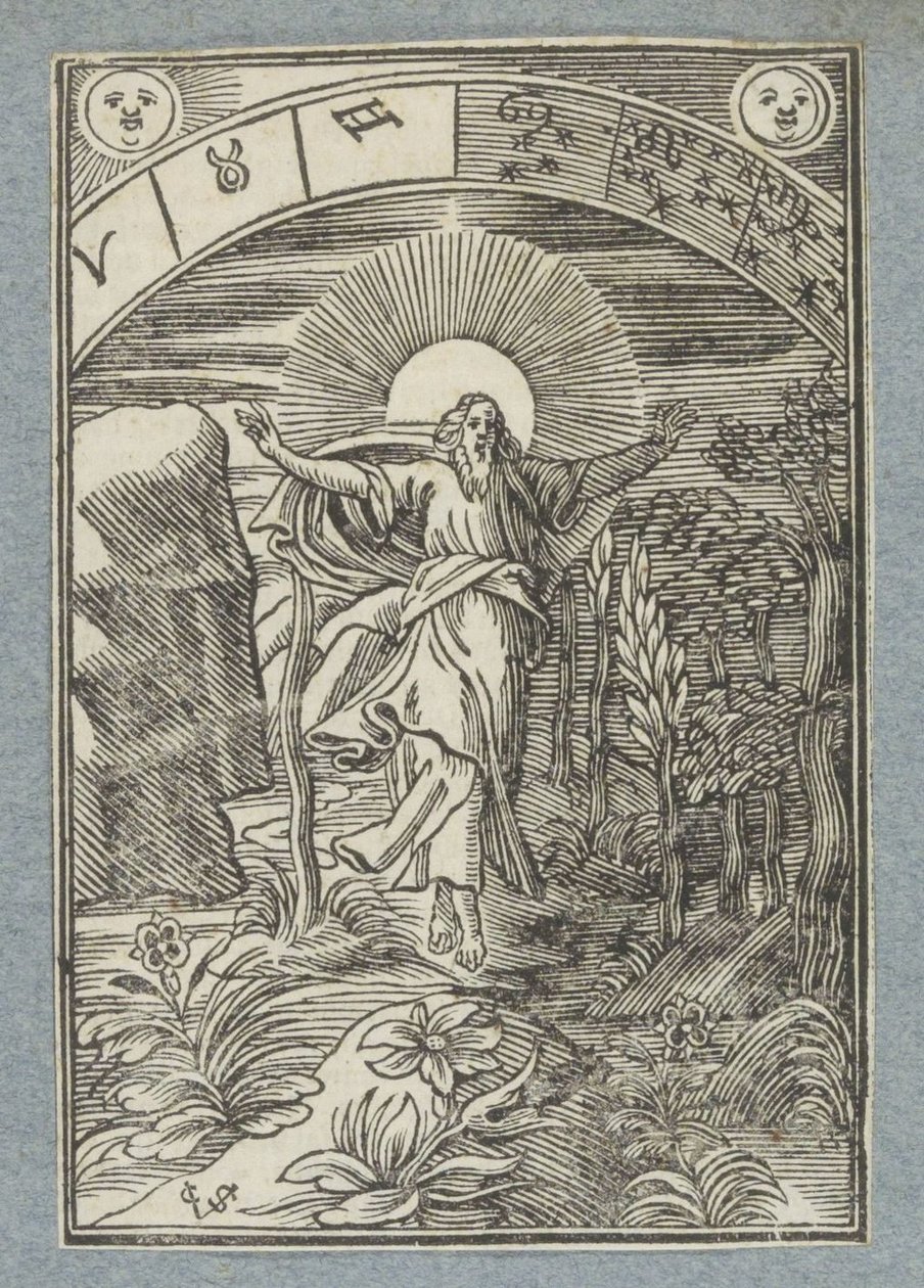 A teremtés negyedik napja: Nap, Hold és csillagok teremtése alkotó: Christoffel van Sichem (II)