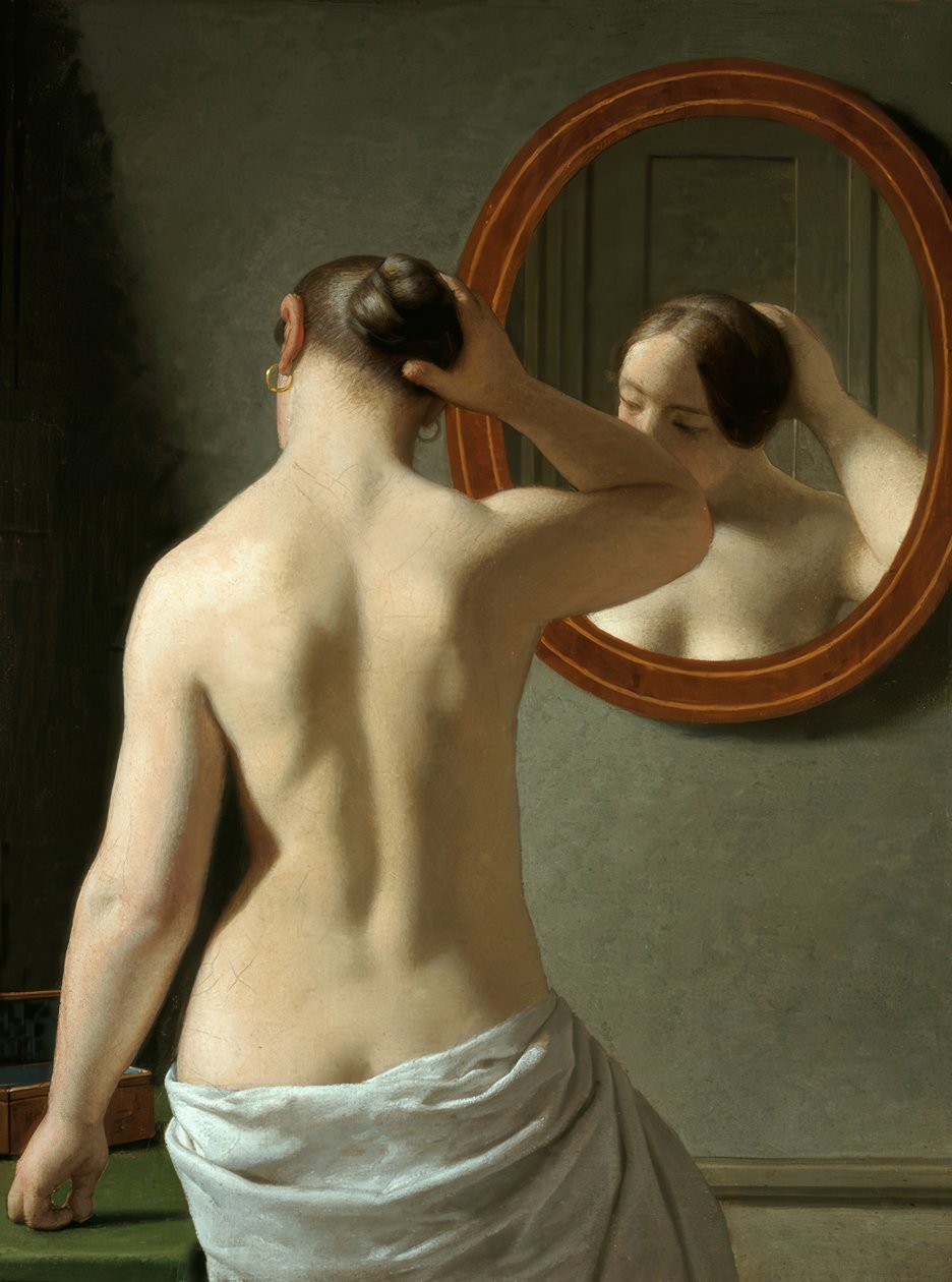 Fiatal nő a tükör előtt alkotó: Christoffer Wilhelm Eckersberg