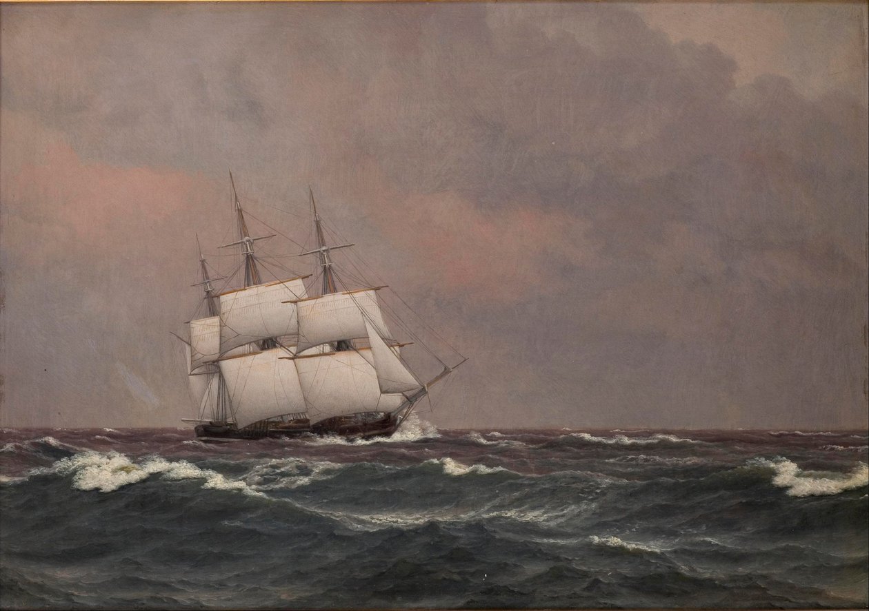 A korvadett Najaden a zord tengerekben alkotó: Christoffer Wilhelm Eckersberg