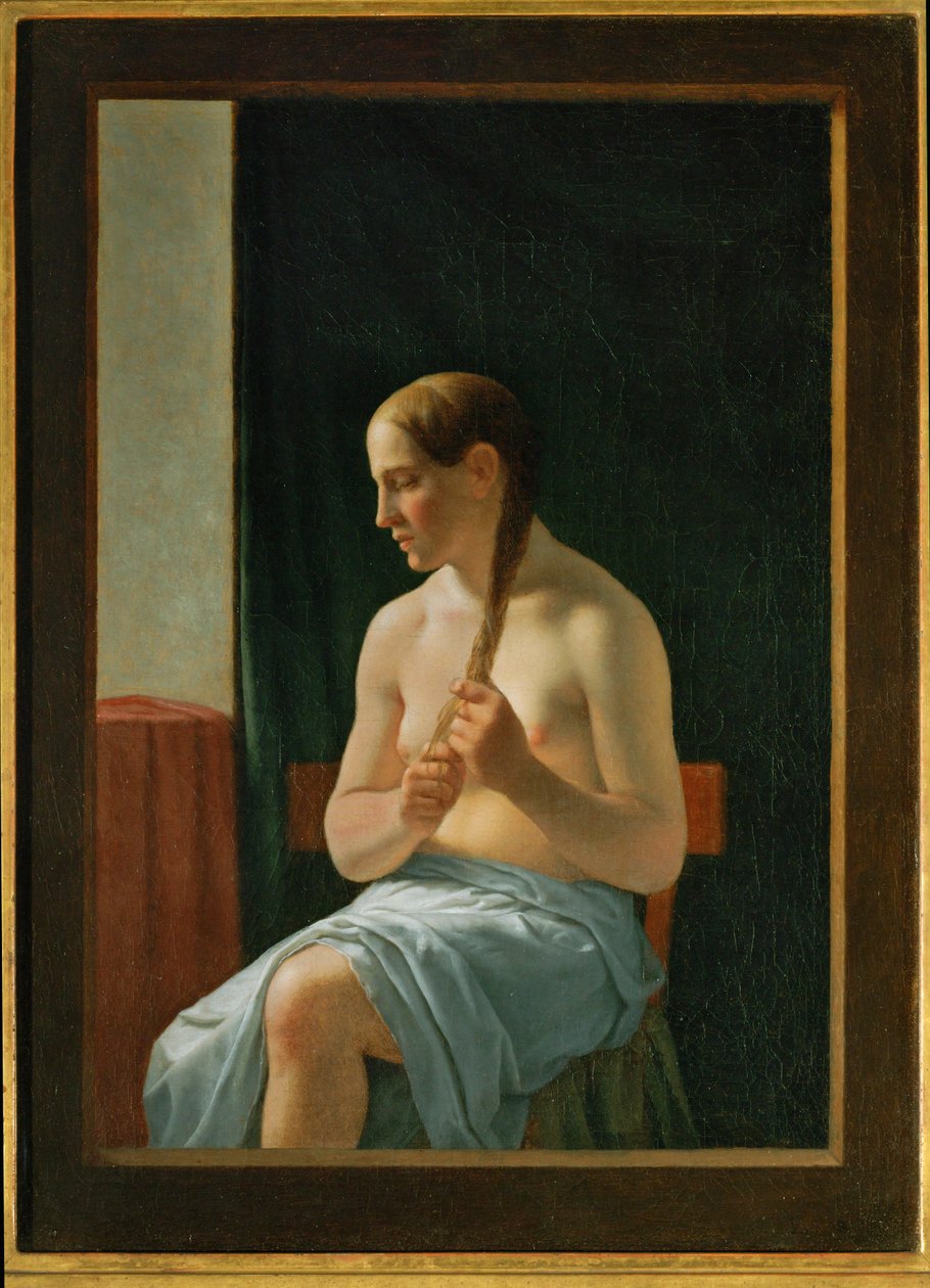 Ülő akt (festmény vászonra) alkotó: Christoffer Wilhelm Eckersberg