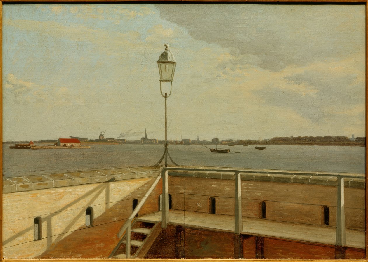 Kilátás a Trekroner-erődről Koppenhágára a távolban alkotó: Christoffer Wilhelm Eckersberg