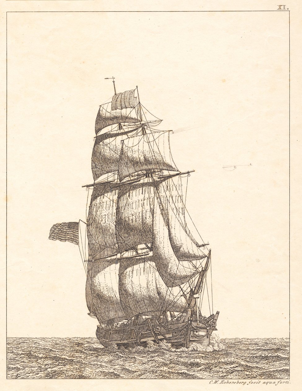 Dán:  Egy észak-amerikai brigg alkotó: Christoffer Wilhelm Eckersberg