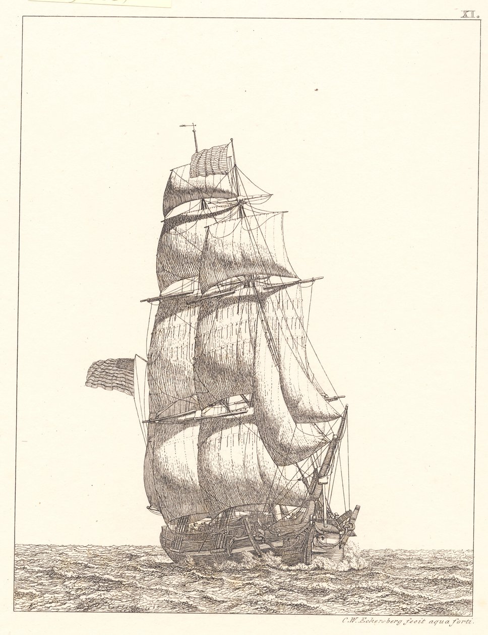 Dán:  Egy észak-amerikai brigg alkotó: Christoffer Wilhelm Eckersberg
