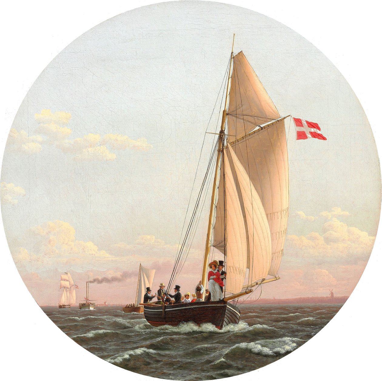 Dán: Vitorlázás Koppenhágából Charlottenlundba Vitorlázás Koppenhágából Charlottenlundba alkotó: Christoffer Wilhelm Eckersberg