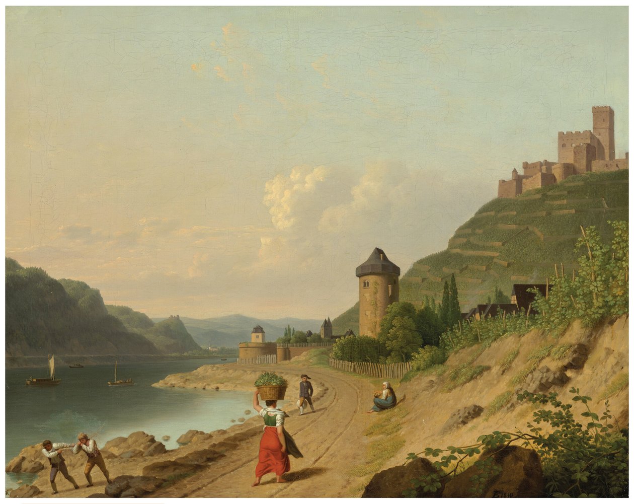 Figurák a Rajna menti pályán alkotó: Christoffer Wilhelm Eckersberg