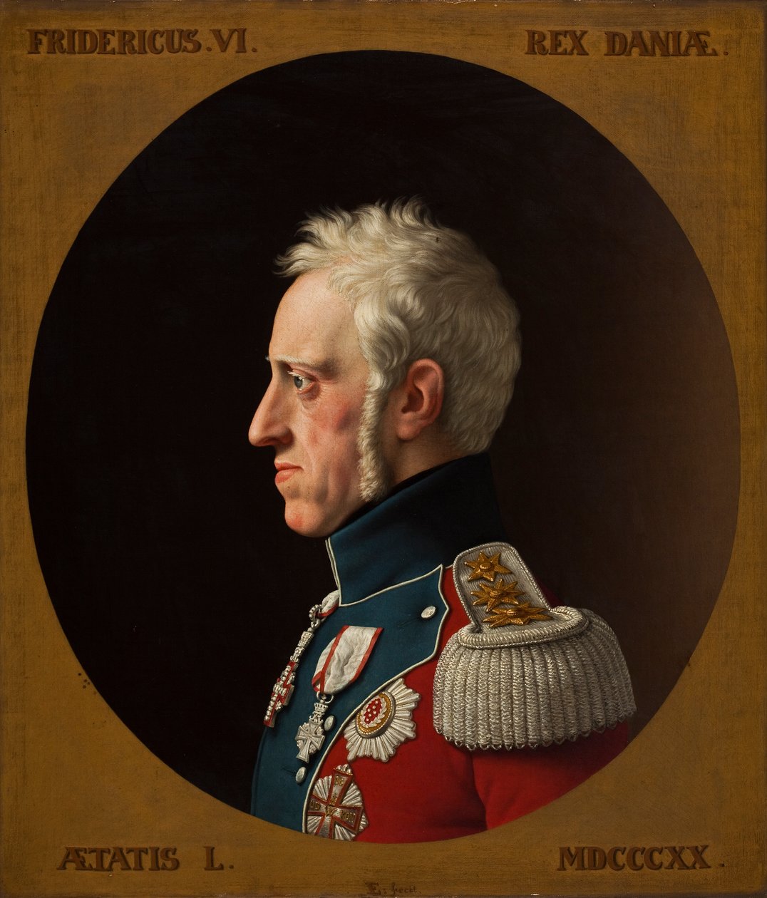 VI. Frigyes dán portréja 1768-1839, 1839. alkotó: Christoffer Wilhelm Eckersberg