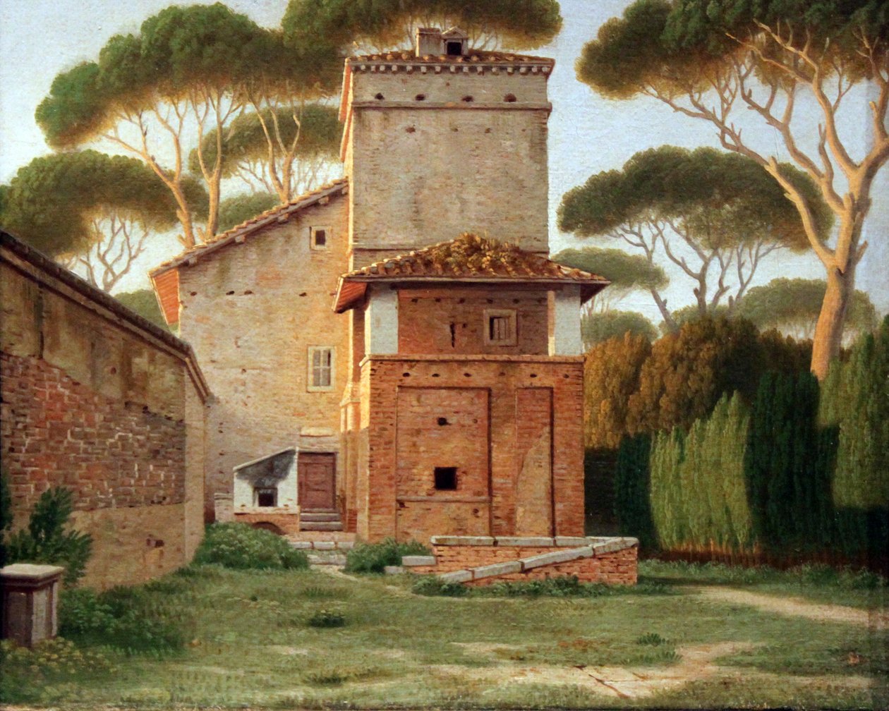 A kapu a Villa Borghese parkjában, Róma alkotó: Christoffer Wilhelm Eckersberg