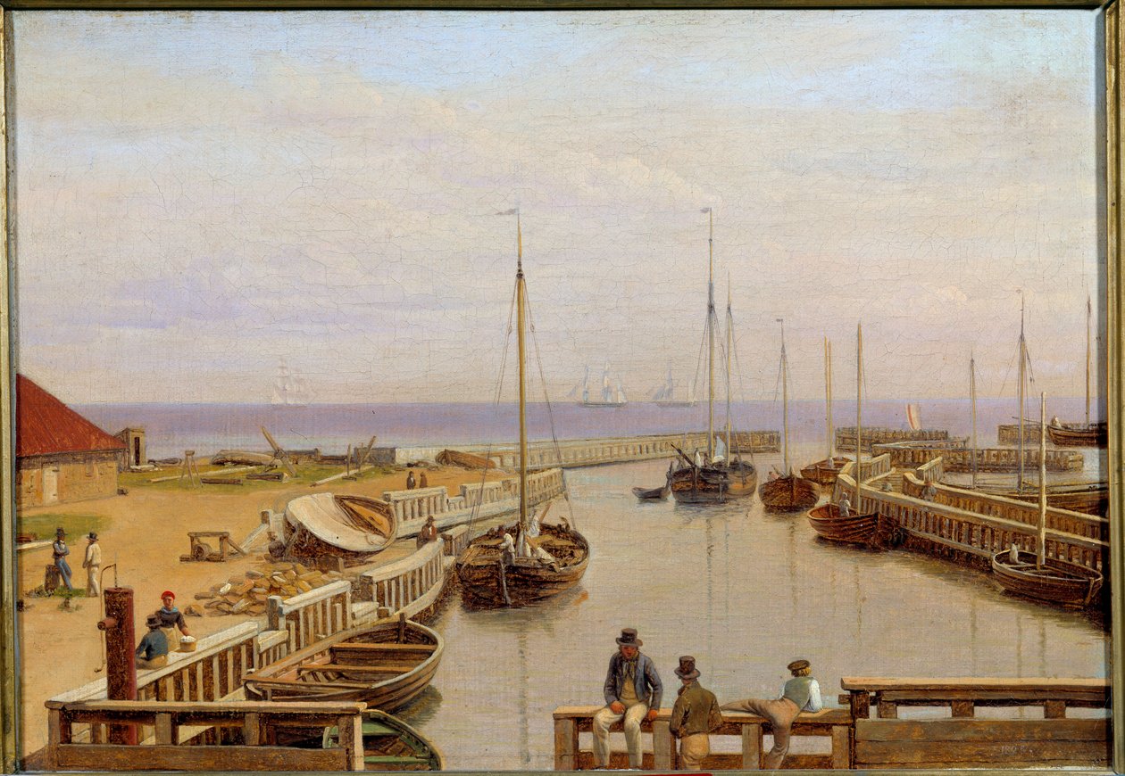 Dragor kikötője Dániában 1826-ban Christoffer Wilhelm Eckersberg (1783-1853) festménye 1826 V. 0,22x0,31 m alkotó: Christoffer Wilhelm Eckersberg