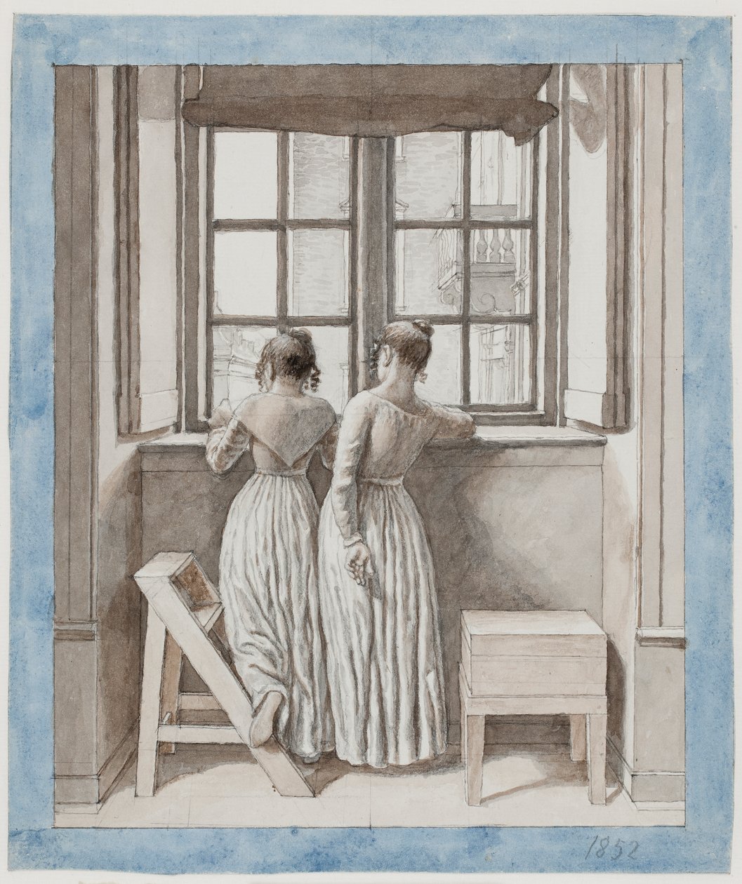 A művész műtermének ablakánál alkotó: Christoffer Wilhelm Eckersberg