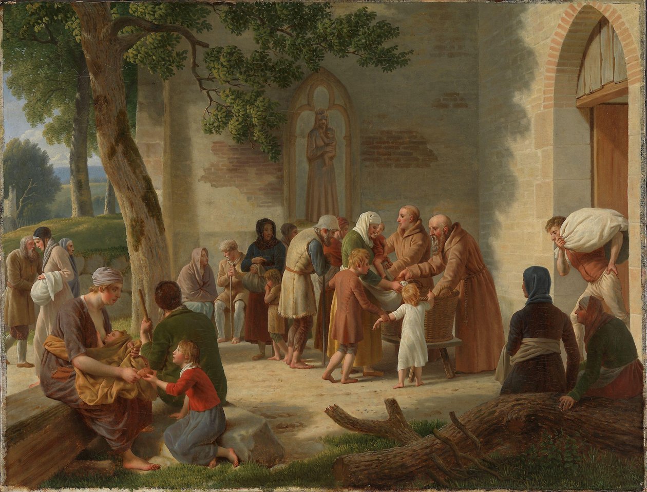 Vicelin kenyeret oszt a szegények között alkotó: Christoffer Wilhelm Eckersberg