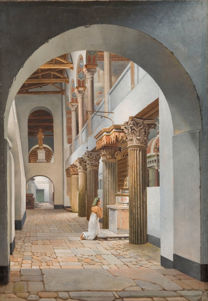 A San Lorenzo fuori le Mura templom látképe alkotó: Christoffer Wilhelm Eckersberg