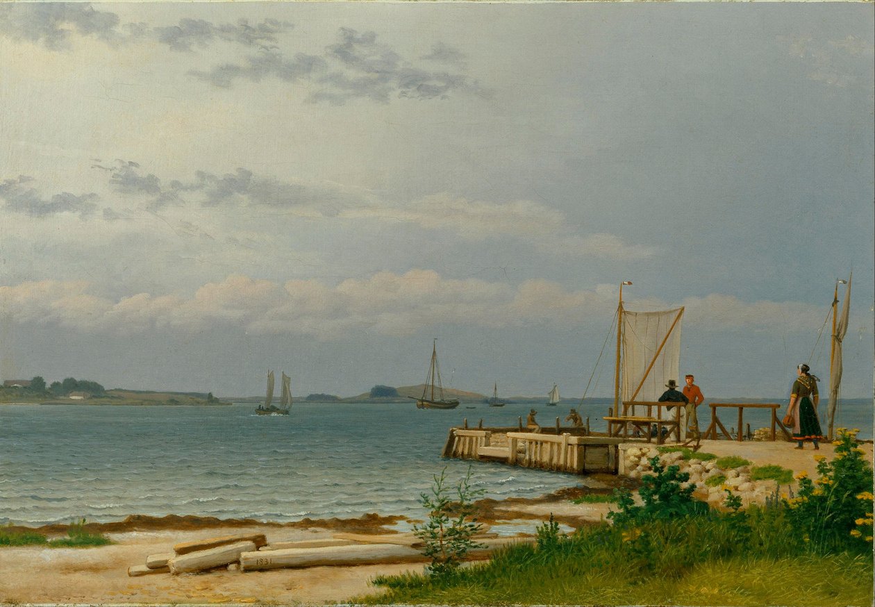 Kilátás Koster felé a Kallehave-i mólóról alkotó: Christoffer Wilhelm Eckersberg