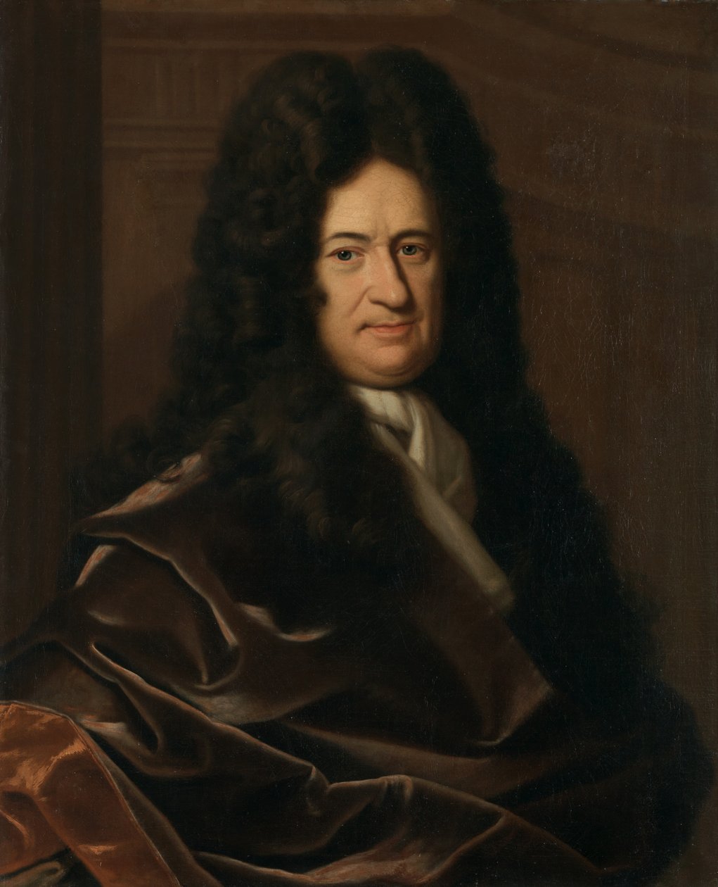 Gottfried Wilhelm Freiherr von Leibniz filozófus arcképe alkotó: Christoph Bernhard Francke