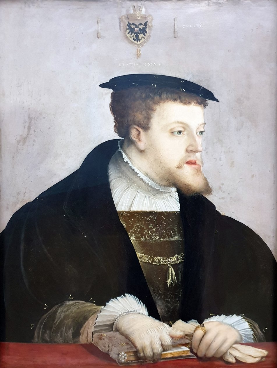 Németül: Kaiser Karl V. (1500-1558) V. Károly császár. alkotó: Christoph Amberger