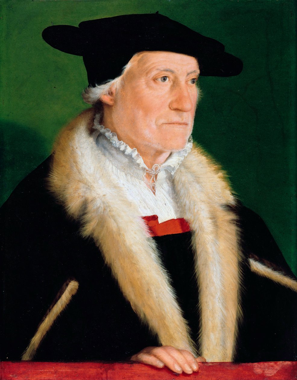 "" A humanista német Sebastian Munster portréja "" (Sebastian Muenster (1489-1552) kozmográfus portréja) Christoph Amberger festménye (1500-1562 vers), 1550. vers - Olaj, fa Mérete 55,8x43,3 cm Staatliche Múzeum , Berlin alkotó: Christoph Amberger