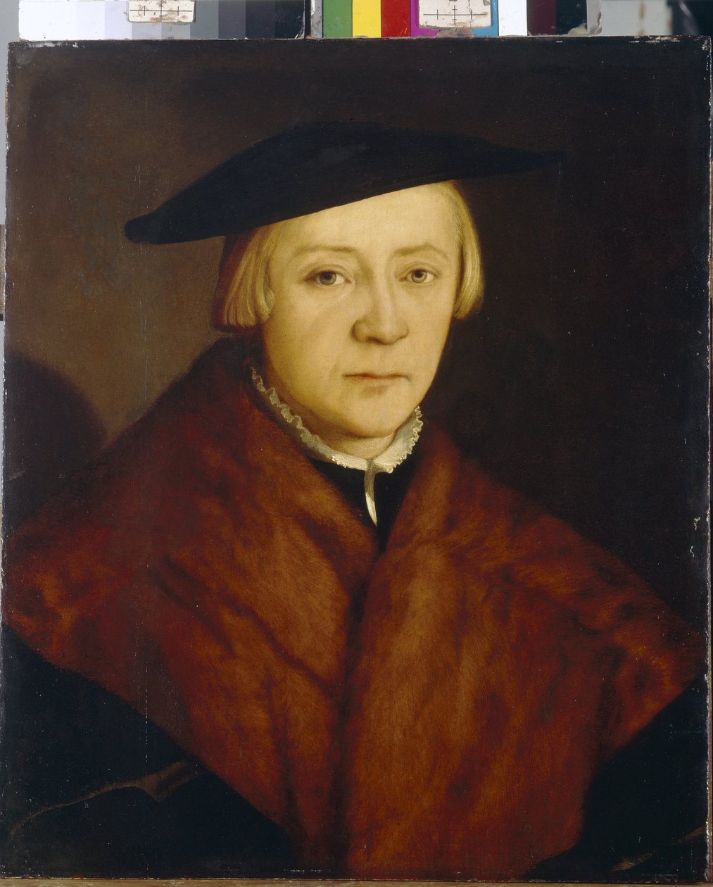 Férfi portréja (Férfi portréja). Christophe Amberger (kb. 1500-1562) festménye, olaj, fa, 1548 után. Német művészet alkotó: Christoph Amberger