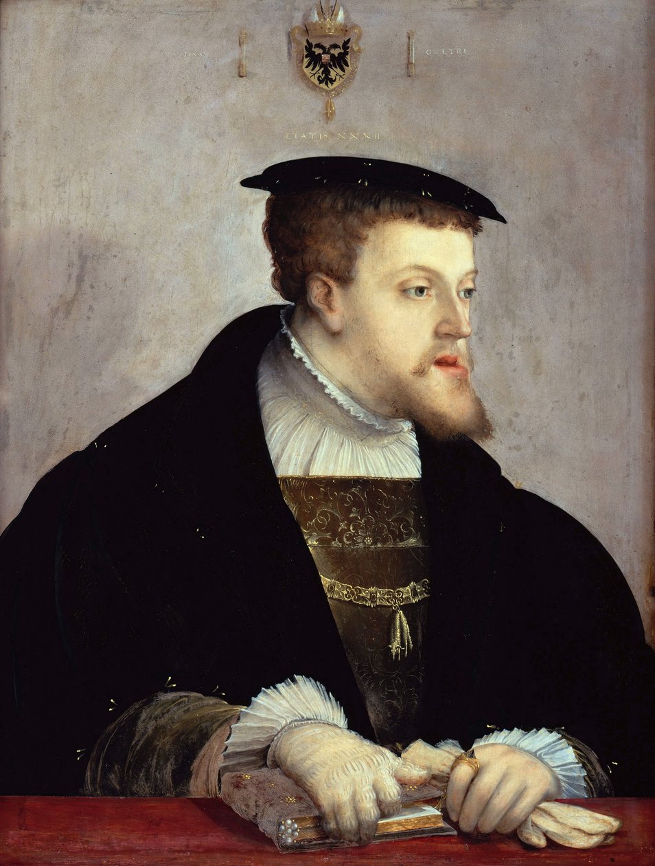 V. Károly császár portréja 1500-1558, 1532 körül alkotó: Christoph Amberger