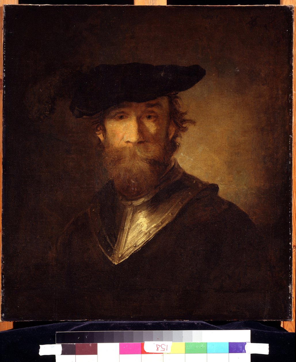 Öreg katona fekete barettben. Egy öreg katona fekete svájcisapkóban. Christopher Paudiss (1630-1666) festménye. 17. századi német művészet. Puskin Szépművészeti Múzeum, Moszkva. alkotó: Christoph Paudiss