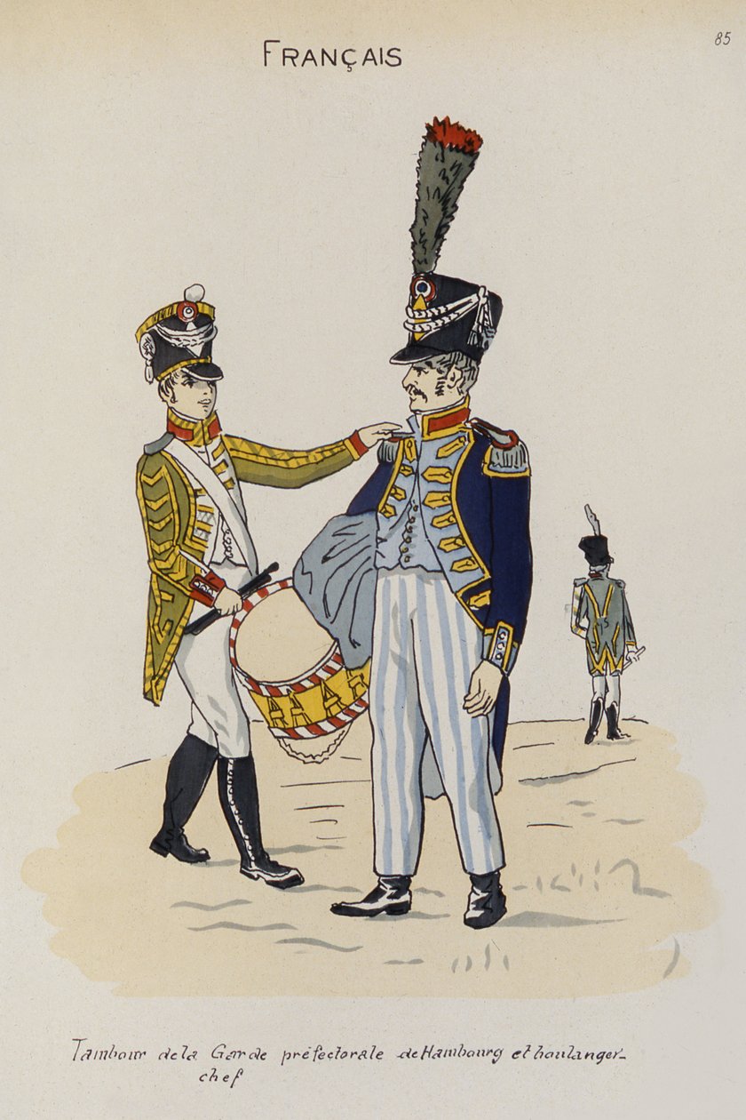 A hamburgi prefektusi őrség dobosa és pékmestere, 1806 körül alkotó: Christoph Suhr