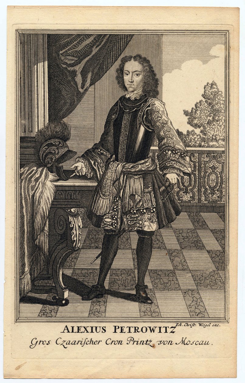 Alekszej Petrovics orosz cár (1690-1718) portréja (Alexisz Petrovics Romanov) - Wiegel, Christoph (1654-1725) - 1710 - Rézmetszet - 31,2x19,7 - Magángyűjtemény alkotó: Christoph Weigel