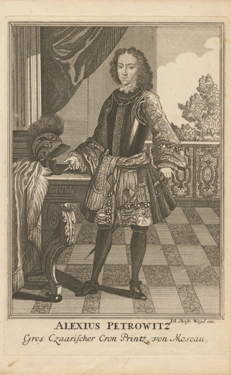 Alekszej Petrovics oroszországi Carevics portréja 1690-1718, 1710 alkotó: Christoph Wiegel