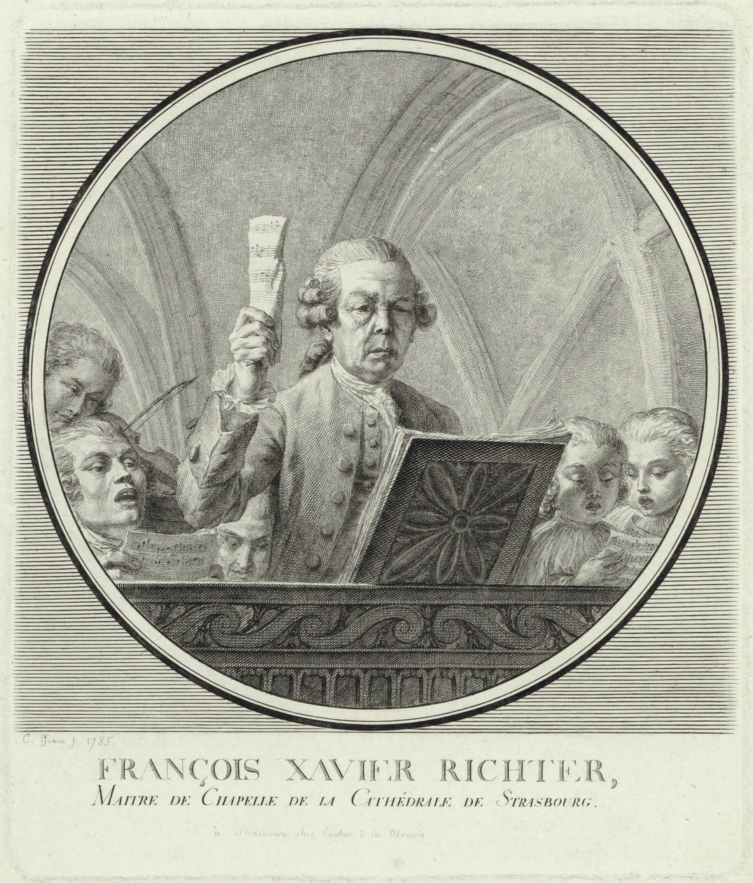 Franz Xaver Richter zeneszerző portréja 1709-1789, 1785. alkotó: Christophe Guerin
