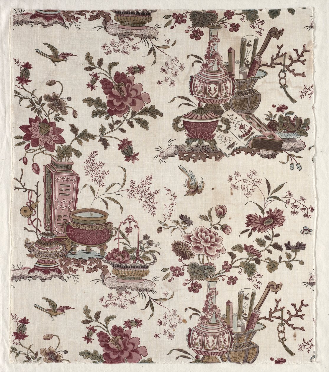Fragment of Woodblock Printed Cotton, c. 1780. alkotó: Christophe Philippe Oberkampf