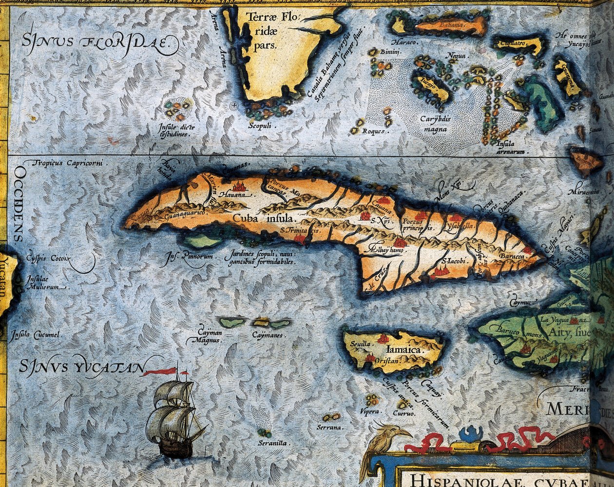 A Karib-tenger térképe, Christophe Plantin alkotó: Christophe Plantin