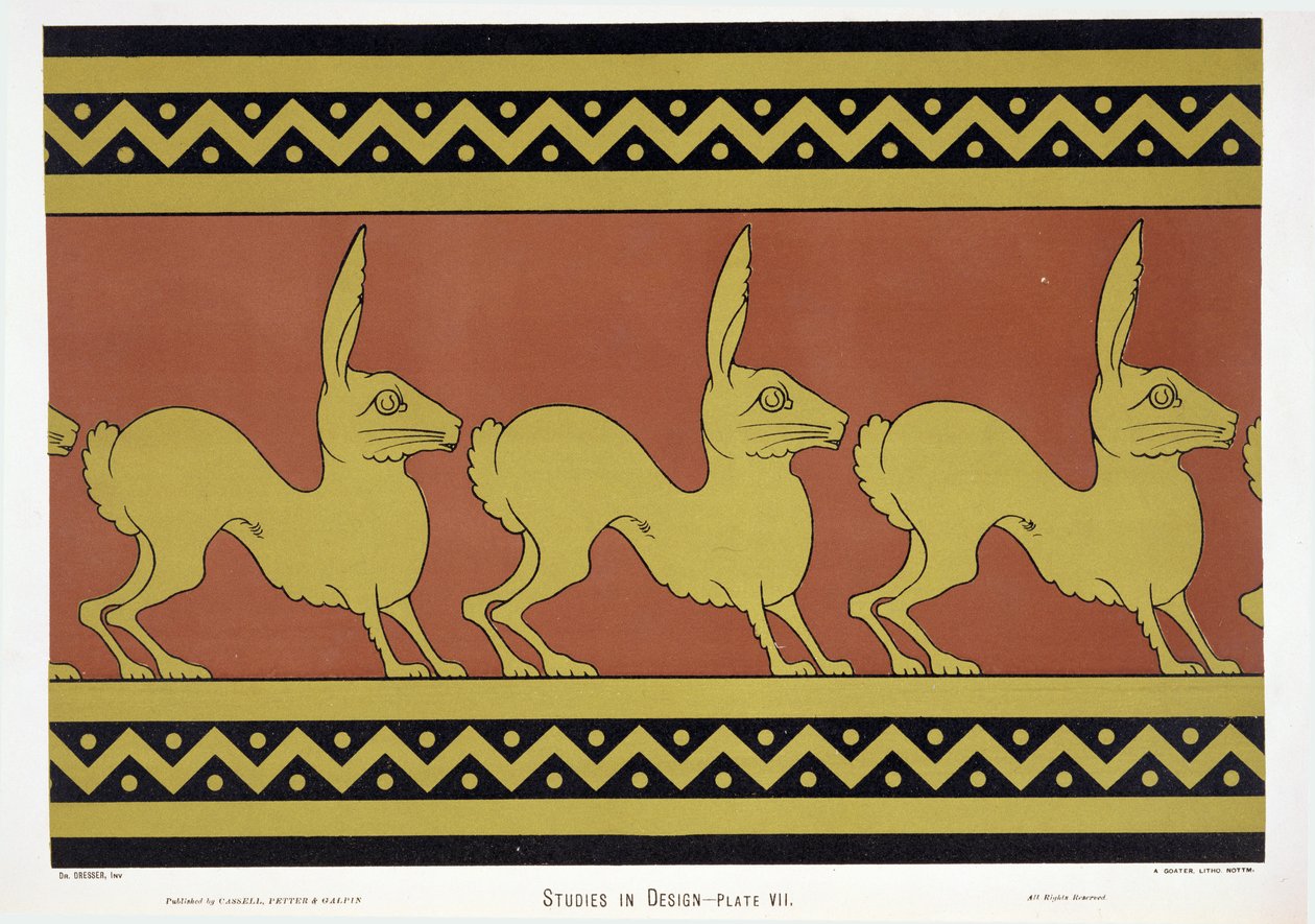 VII. tábla a "Studies in Design"-ból, 1874-76 körül alkotó: Christopher Dresser